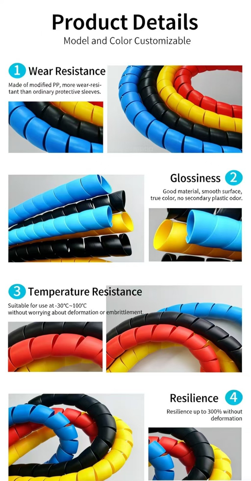 PP Flame-retardant Cable Spiral Winding Tube